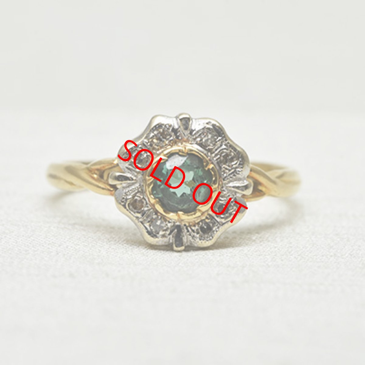 画像1: Sold 18ct.トルマリン ダイヤモンドリング (1)