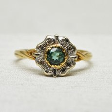 画像1: Sold 18ct.トルマリン ダイヤモンドリング (1)