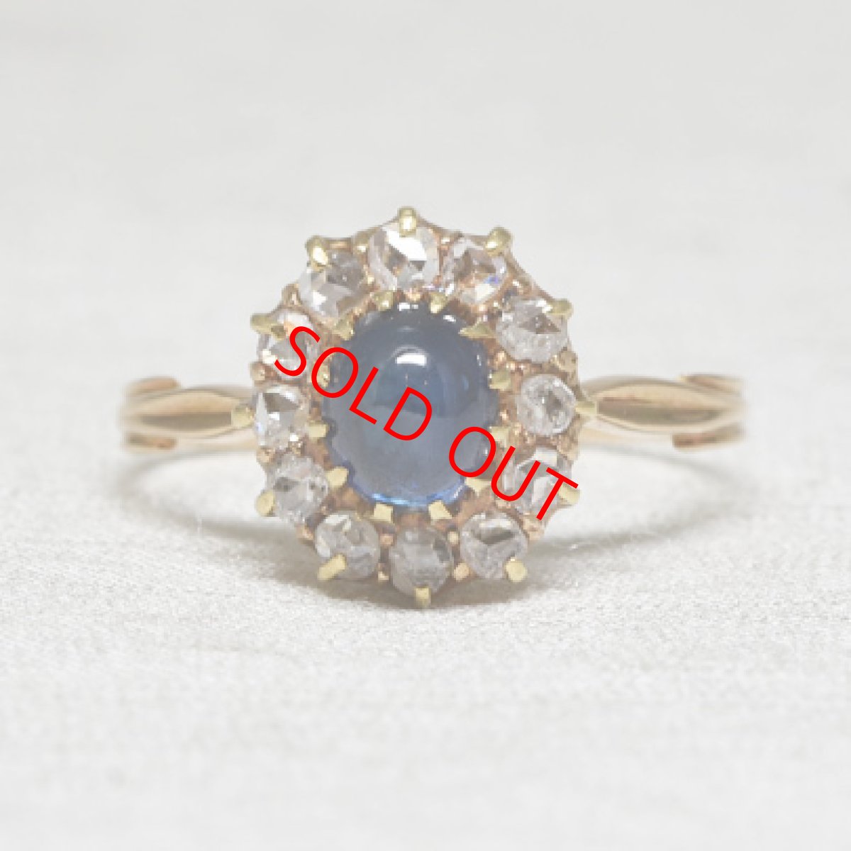画像1: Sold 14ct.サファイア・ダイヤモンドリング (1)
