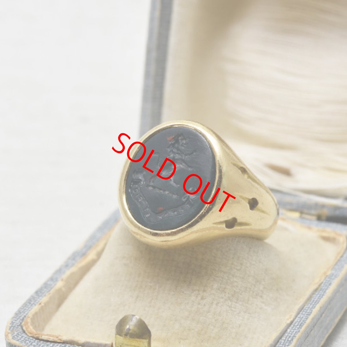画像6: Sold 18ct.ブラッドストーンインタリオリング (6)
