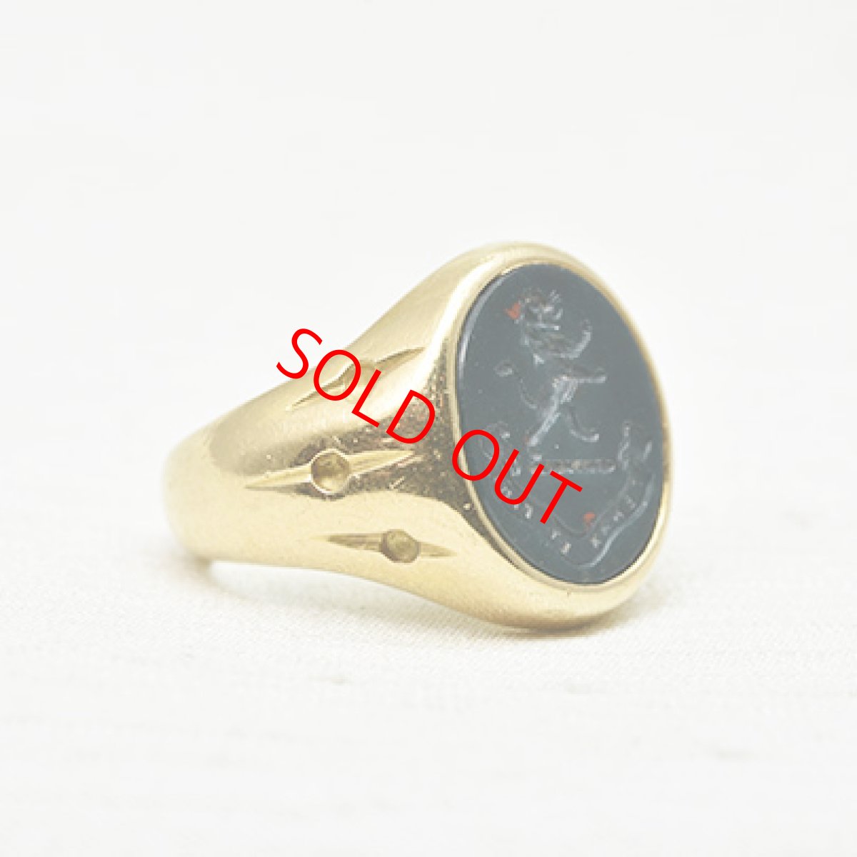 画像4: Sold 18ct.ブラッドストーンインタリオリング (4)