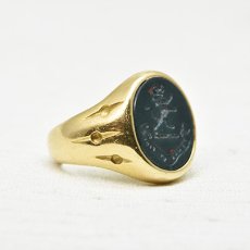画像4: Sold 18ct.ブラッドストーンインタリオリング (4)