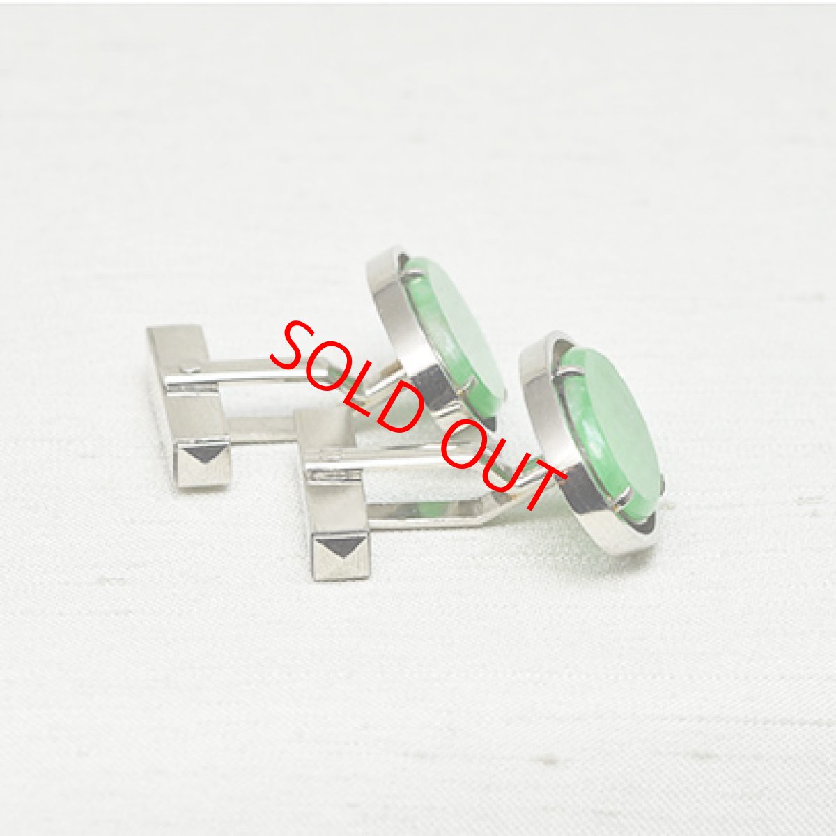画像3: Sold Pt.翡翠カフリンクス (3)