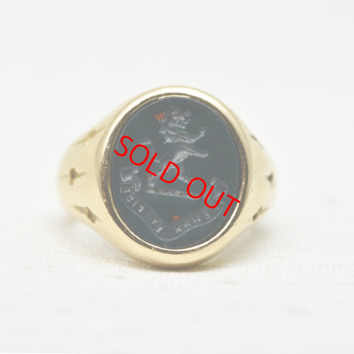 画像1: Sold 18ct.ブラッドストーンインタリオリング (1)