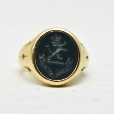 画像1: Sold 18ct.ブラッドストーンインタリオリング (1)
