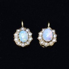 画像3: ゴールド・オパール・パールイヤリング (3)