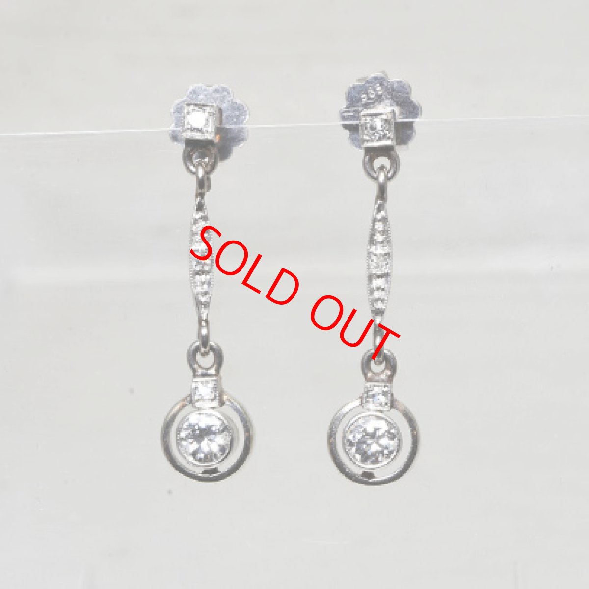 画像3: Sold 14ct.wg.ダイヤモンドイヤリング (3)