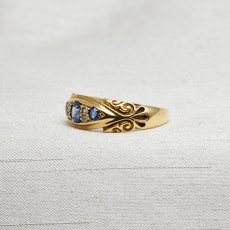 画像2: Slod 18ct.サファイアダイヤモンドリング (2)