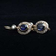画像5: Sold 18ct.sv.サファイアダイヤモンドイヤリング (5)