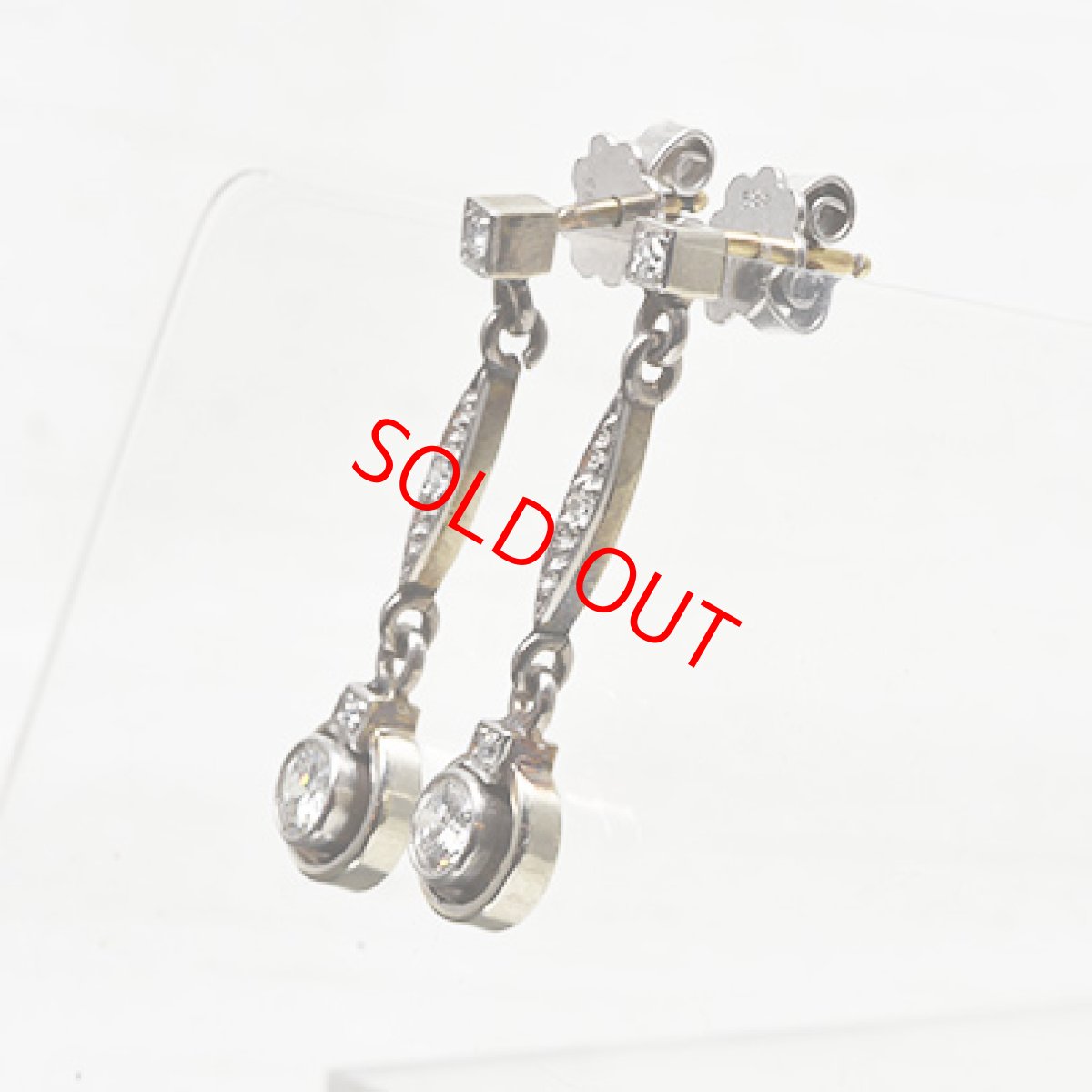 画像5: Sold 14ct.wg.ダイヤモンドイヤリング (5)