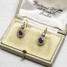 画像6: Sold 18ct.sv.サファイアダイヤモンドイヤリング (6)