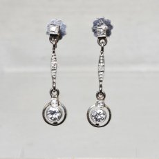 画像1: Sold 14ct.wg.ダイヤモンドイヤリング (1)