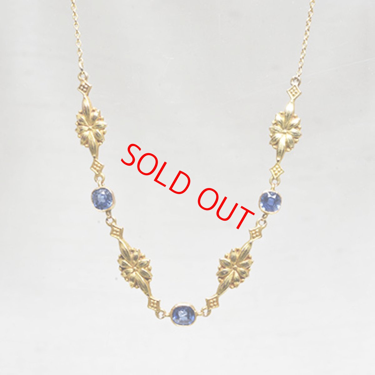画像1: Sold 14ct.サファイアネックレス (1)