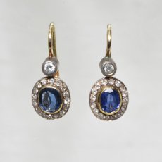 画像2: Sold 18ct.sv.サファイアダイヤモンドイヤリング (2)