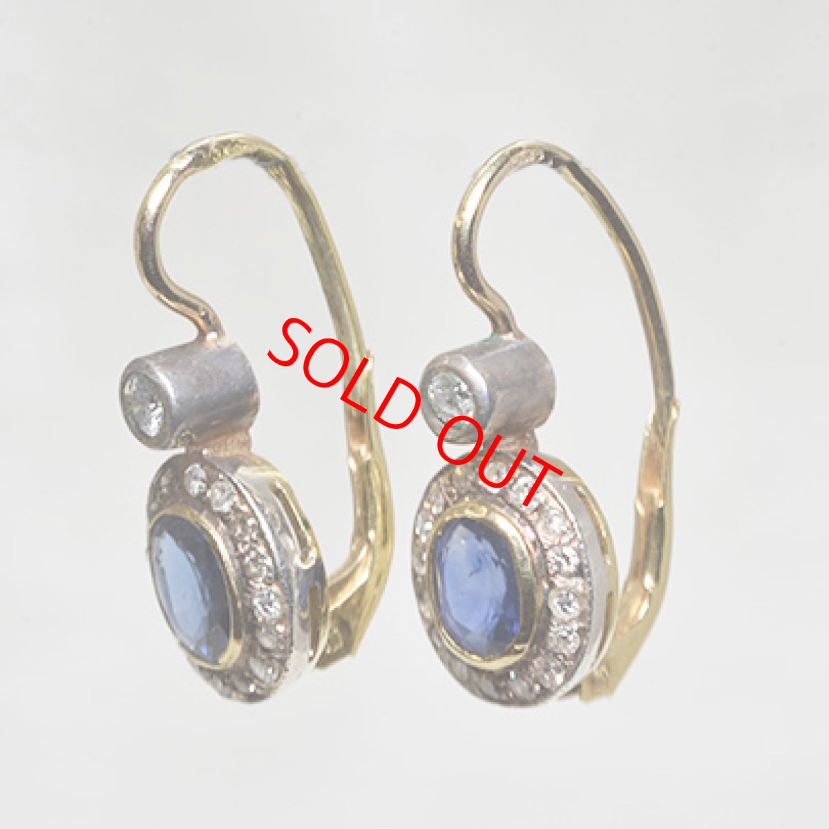画像3: Sold 18ct.sv.サファイアダイヤモンドイヤリング (3)