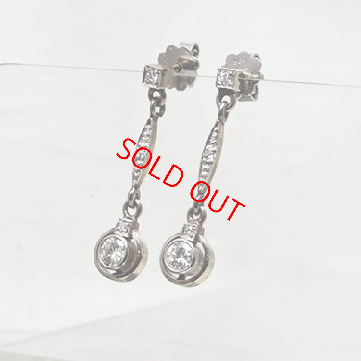 画像6: Sold 14ct.wg.ダイヤモンドイヤリング (6)