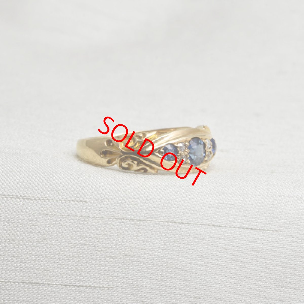 画像4: Slod 18ct.サファイアダイヤモンドリング (4)