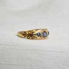 画像4: Slod 18ct.サファイアダイヤモンドリング (4)