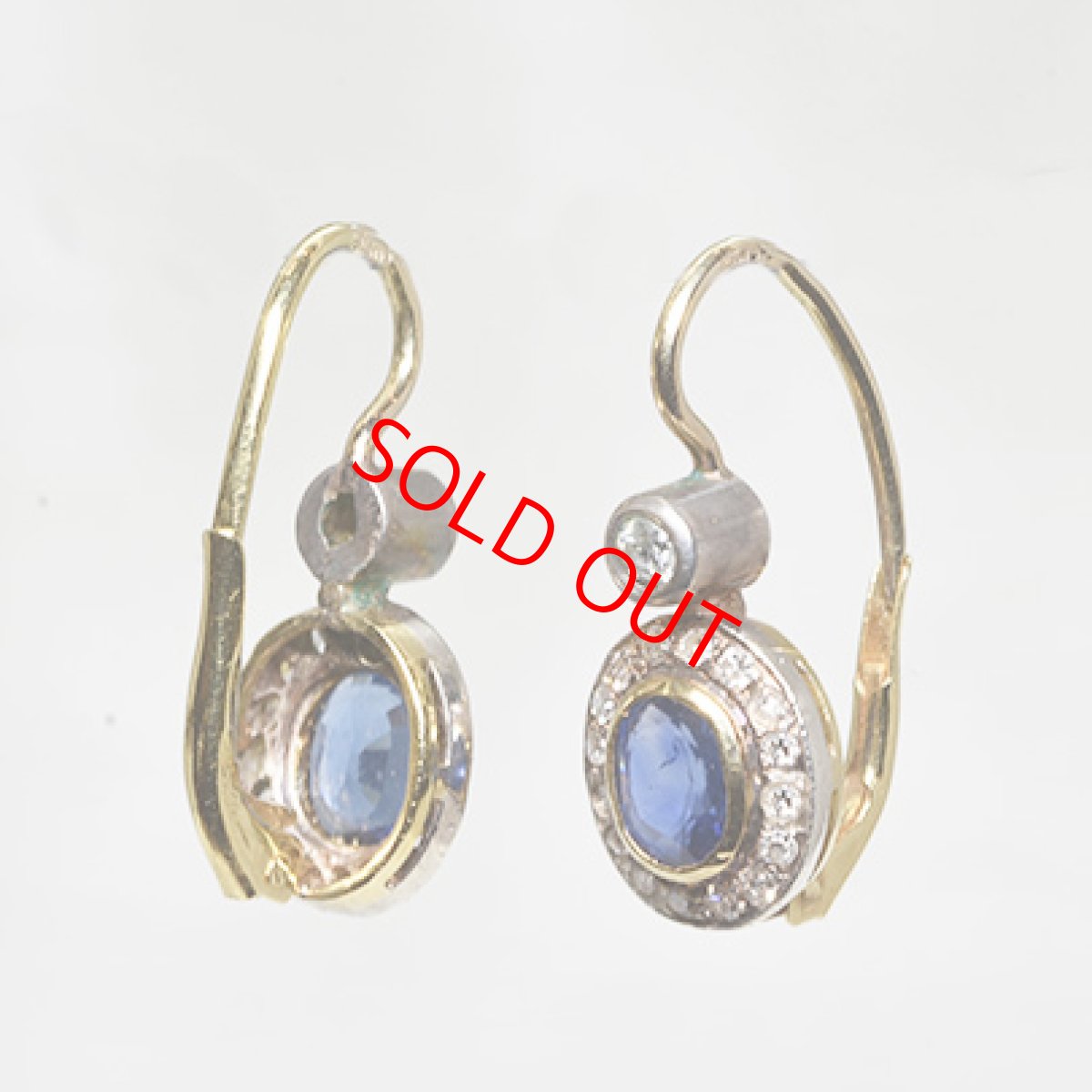 画像4: Sold 18ct.sv.サファイアダイヤモンドイヤリング (4)