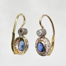 画像4: Sold 18ct.sv.サファイアダイヤモンドイヤリング (4)