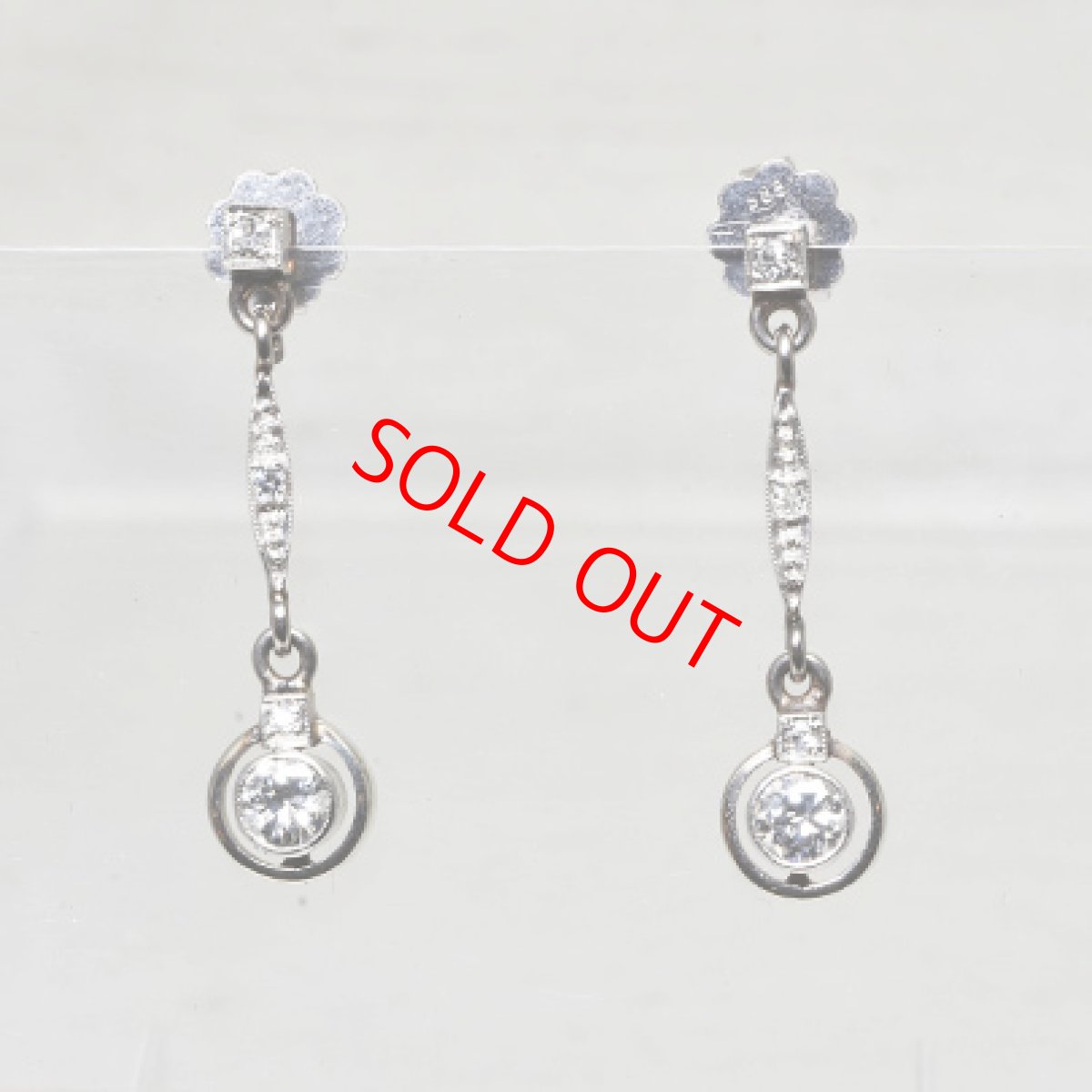 画像2: Sold 14ct.wg.ダイヤモンドイヤリング (2)