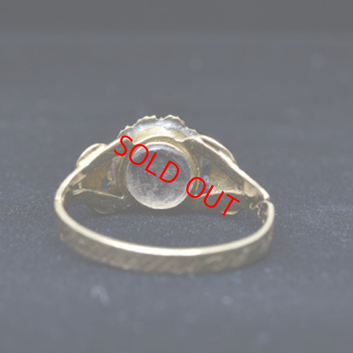 画像7: Sold 18ct.エナメル パール オニキス カメオリング (7)