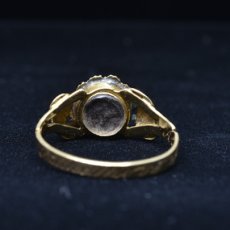画像7: Sold 18ct.エナメル パール オニキス カメオリング (7)