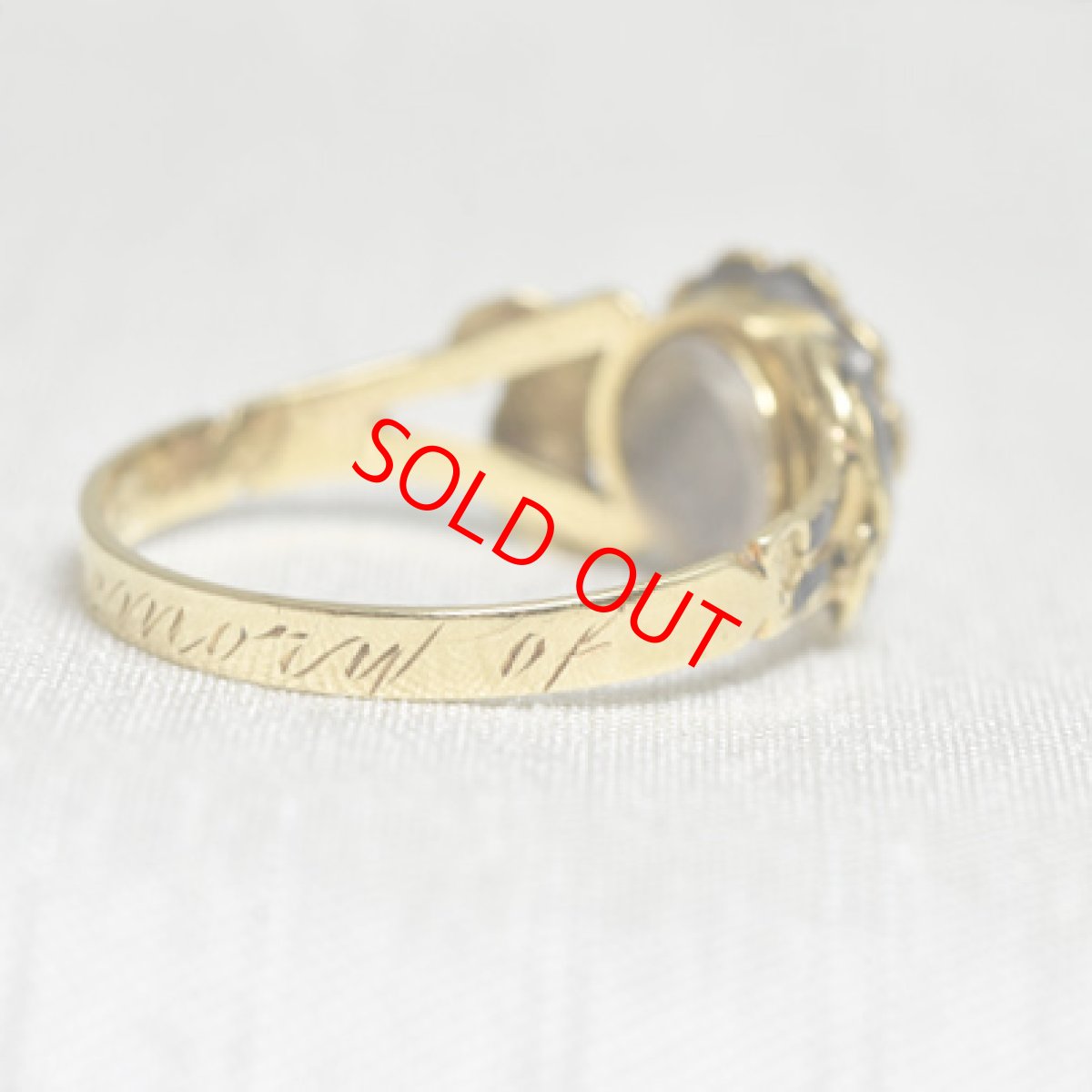 画像5: Sold 18ct.エナメル パール オニキス カメオリング (5)