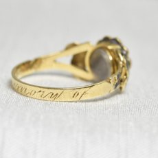 画像5: Sold 18ct.エナメル パール オニキス カメオリング (5)