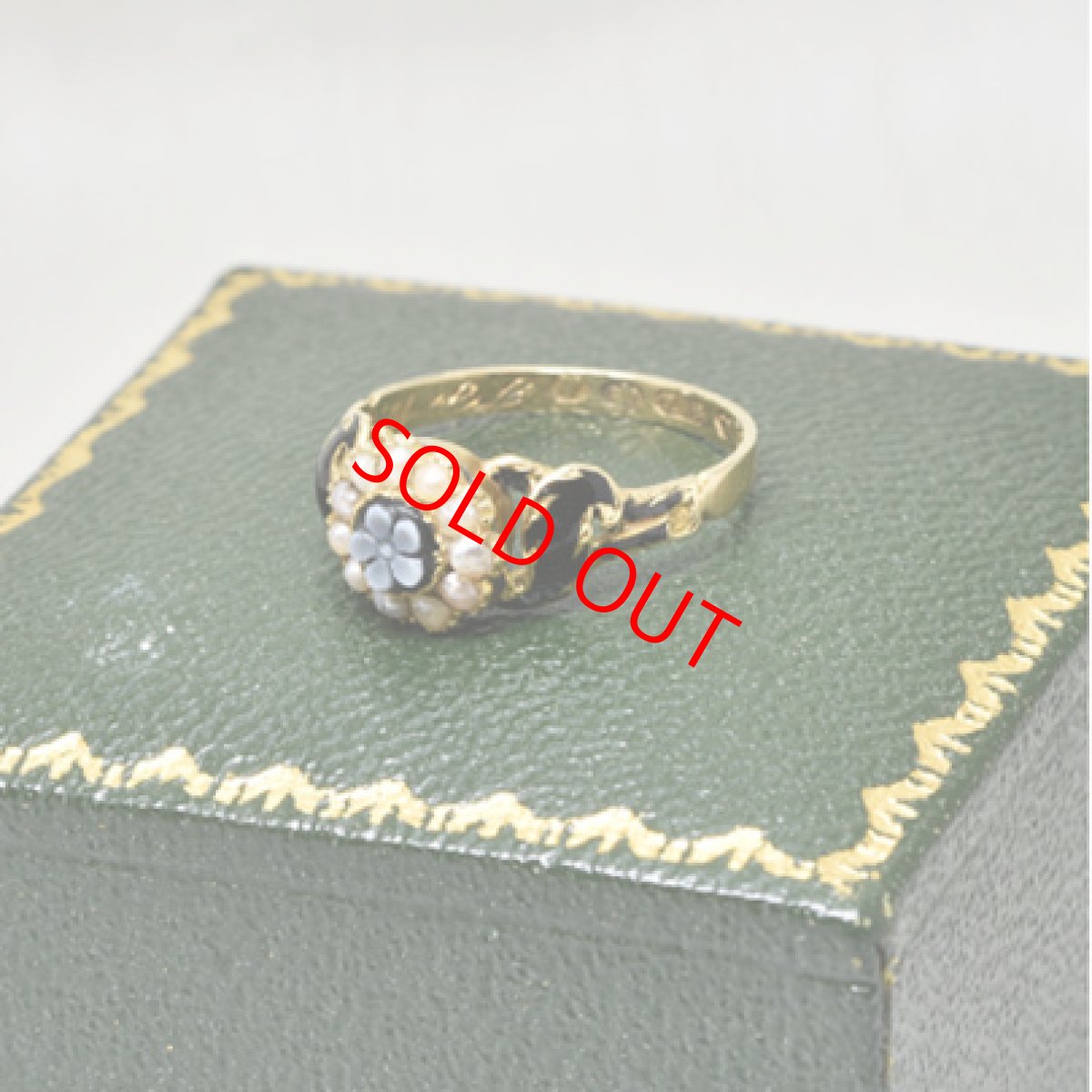 画像8: Sold 18ct.エナメル パール オニキス カメオリング (8)