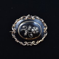 画像5: ゴールド・ダイヤモンド・エナメルブローチ (5)