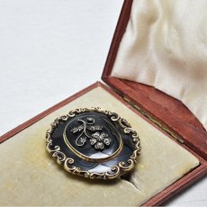 画像7: ゴールド・ダイヤモンド・エナメルブローチ (7)