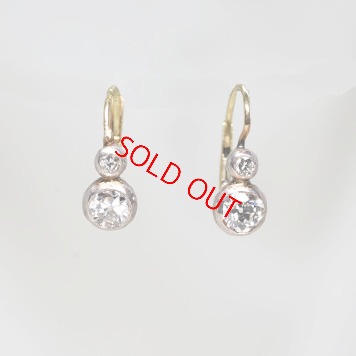 画像1: Sold １４14ct,シルバー・ダイヤモンドイヤリング (1)