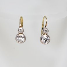 画像1: Sold １４14ct,シルバー・ダイヤモンドイヤリング (1)