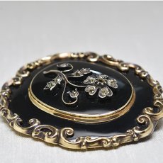 画像3: ゴールド・ダイヤモンド・エナメルブローチ (3)