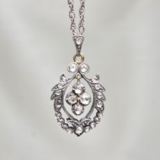 画像1: ゴールド・シルバー・ダイヤモンドペンダント (1)