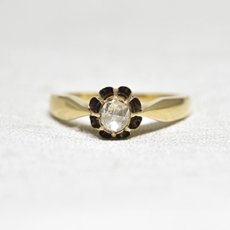 画像1: ゴールド・ダイヤモンドリング (1)