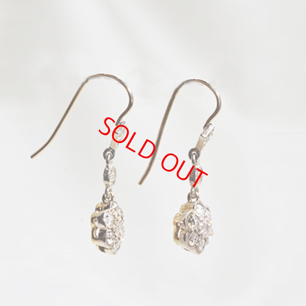 画像2: Sold 17ct(sv).ダイヤモンドイヤリング (2)
