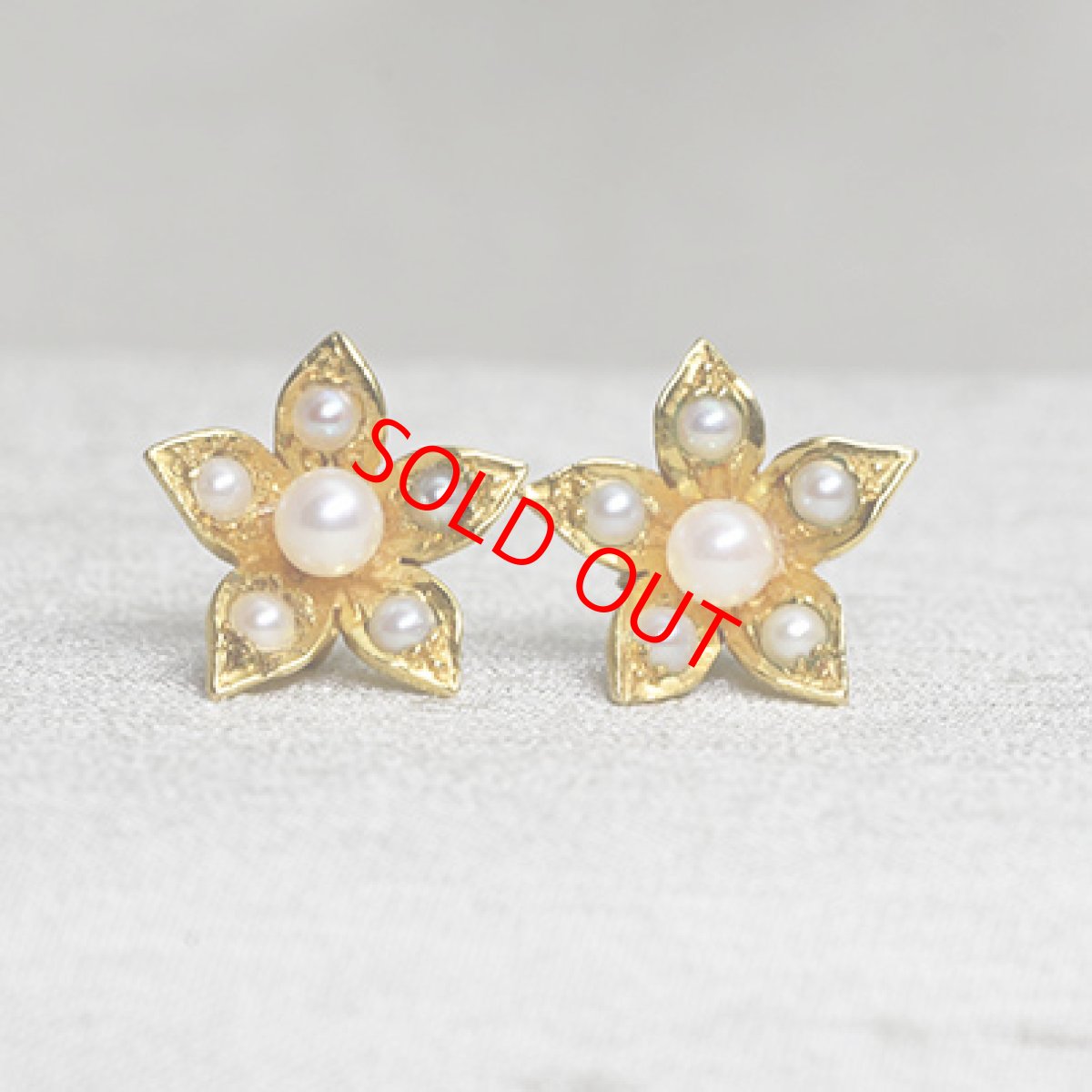 画像1: Sold 9ct.パールイヤリング (1)