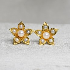画像1: Sold 9ct.パールイヤリング (1)
