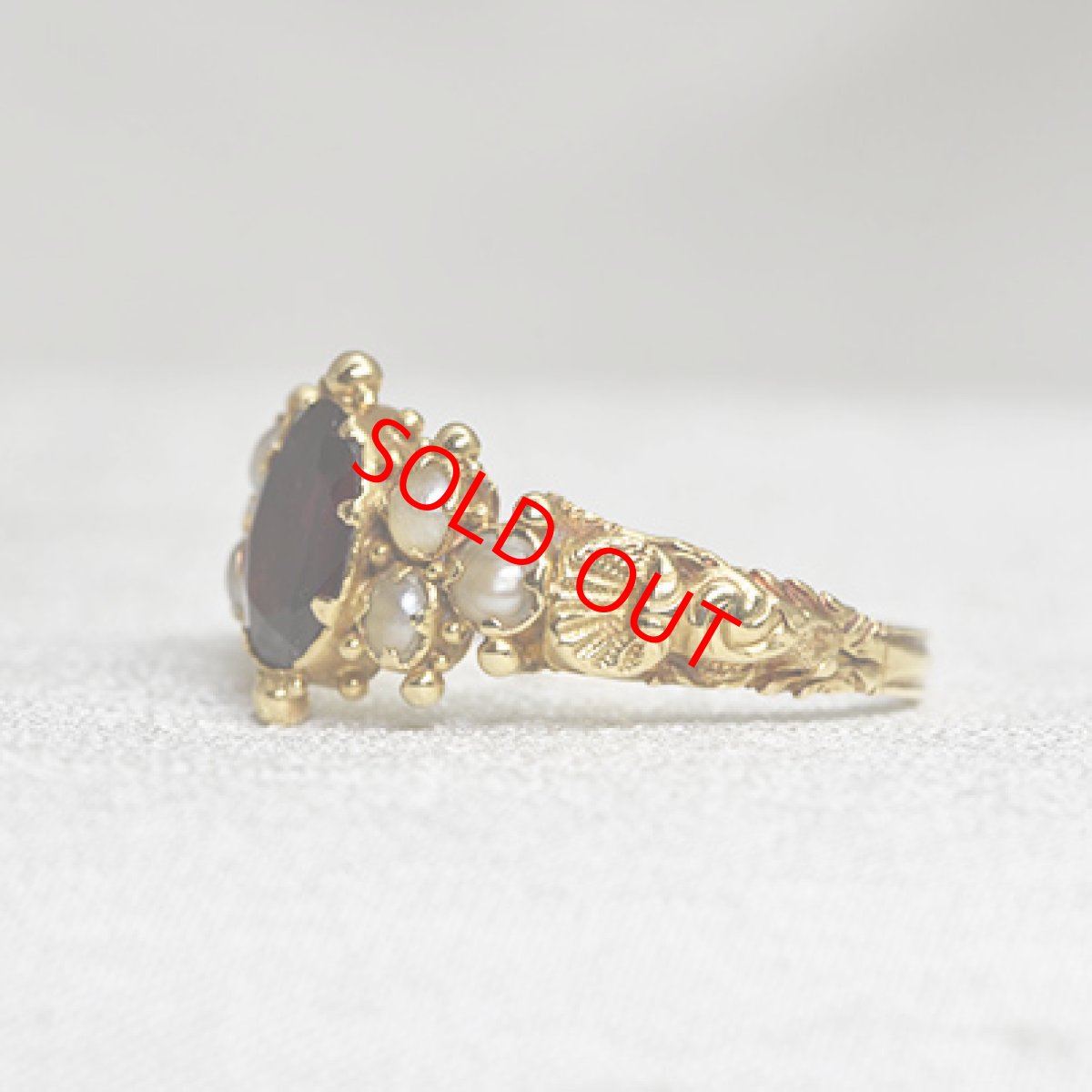 画像2: Sold G.ガーネット パールリング (2)