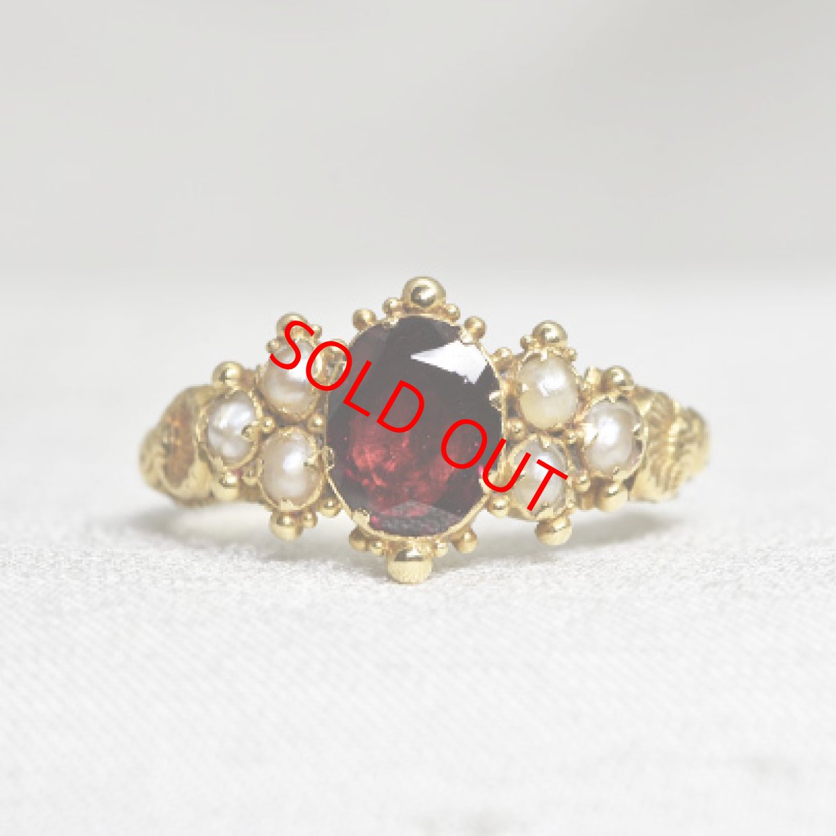 画像1: Sold G.ガーネット パールリング (1)