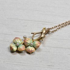 画像6: 9ct,パール・マットエナメルペンダント (6)