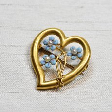 画像1: 20ct,パール・エナメルブローチ (1)