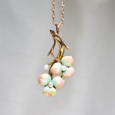 画像1: 9ct,パール・マットエナメルペンダント (1)