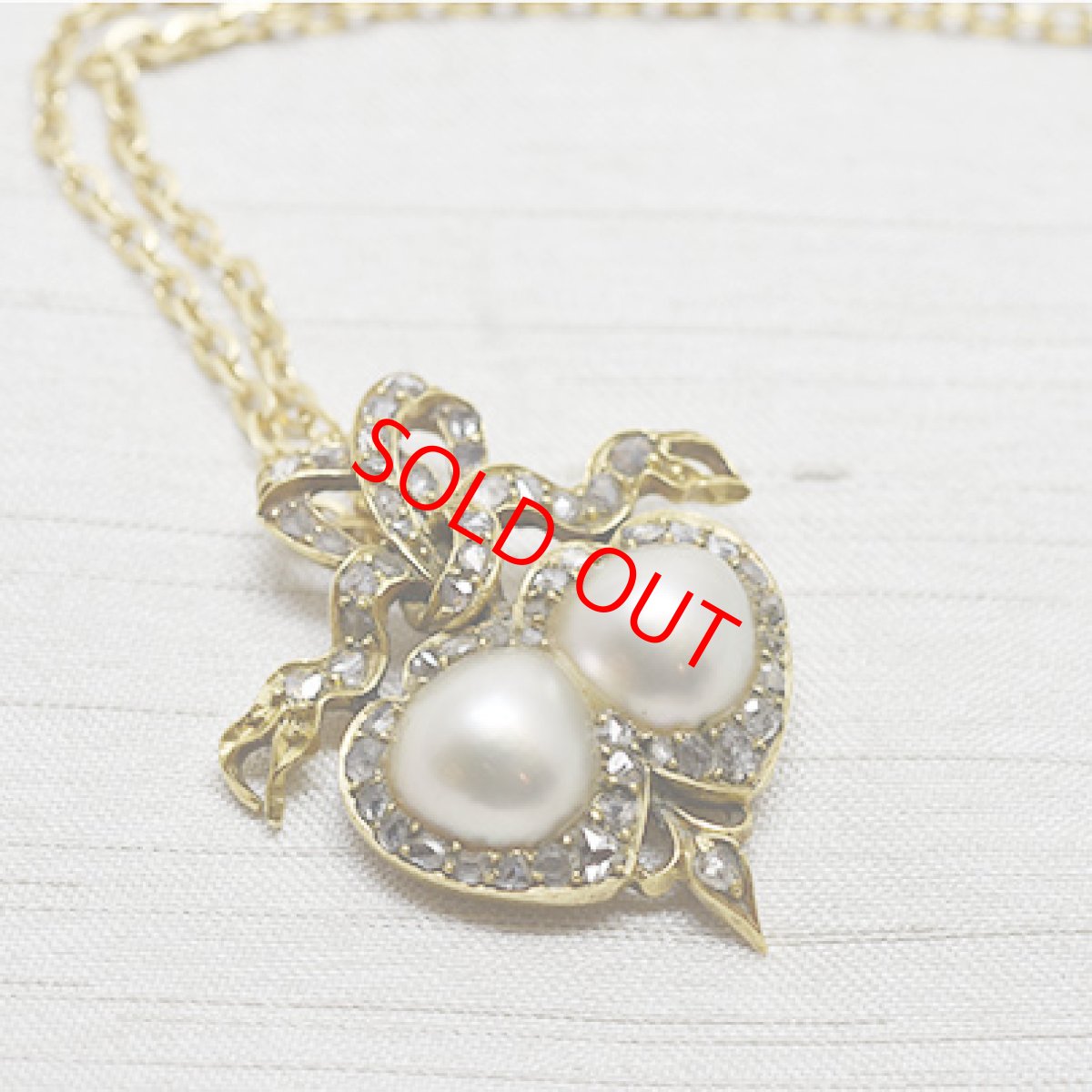 画像1: Sold G.ダイヤモンド パール ペンダント (1)