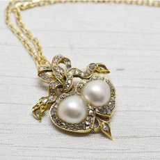 画像1: Sold G.ダイヤモンド パール ペンダント (1)