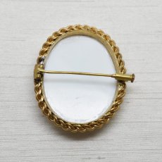 画像2: Sold メタル.グラス ブラッカムーアカメオ　ダイヤモンド ガーネットブローチ (2)