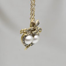 画像4: Sold G.ダイヤモンド パール ペンダント (4)