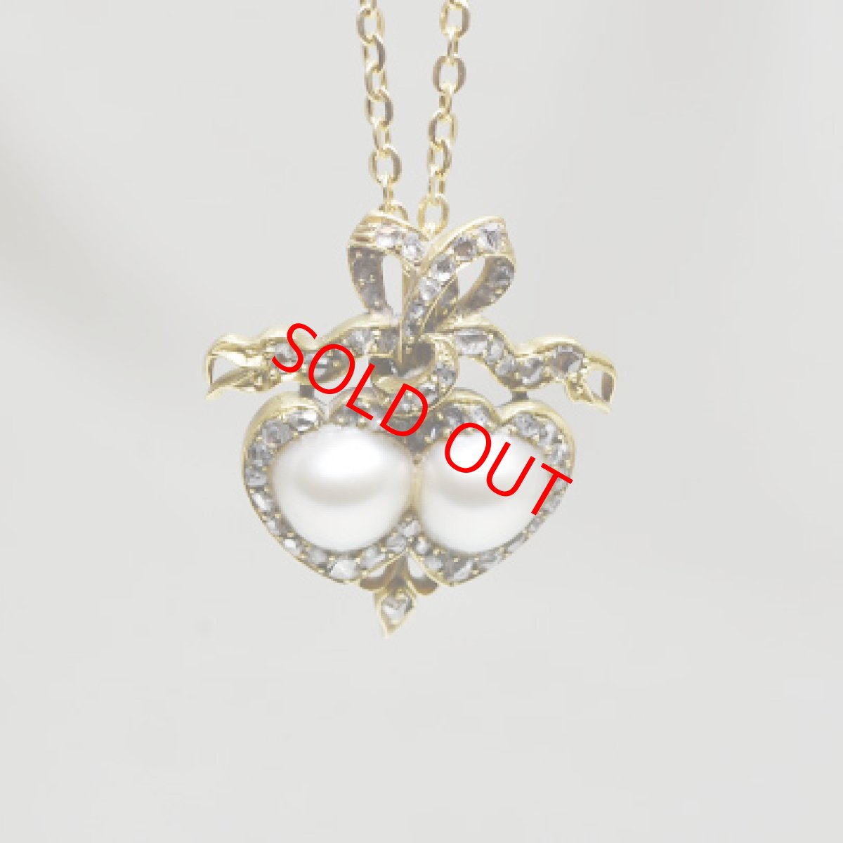 画像2: Sold G.ダイヤモンド パール ペンダント (2)